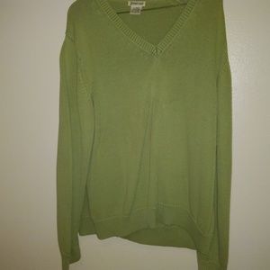 XL green v neck sweater long sleeve in Women